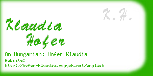 klaudia hofer business card